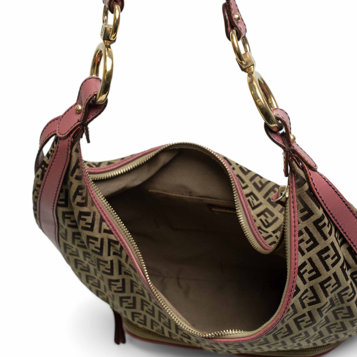 Fendi Pink Zucchino Canvas Chef Hobo
