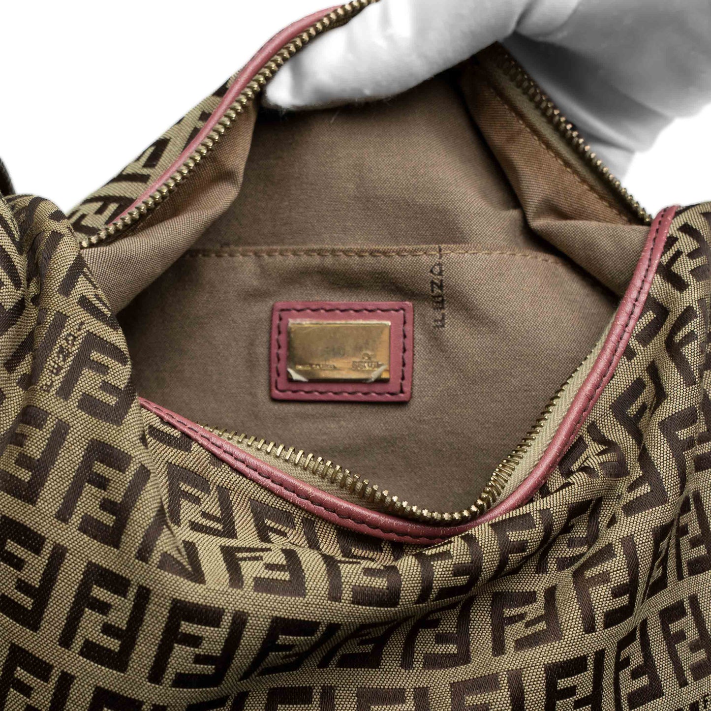 Fendi Pink Zucchino Canvas Chef Hobo