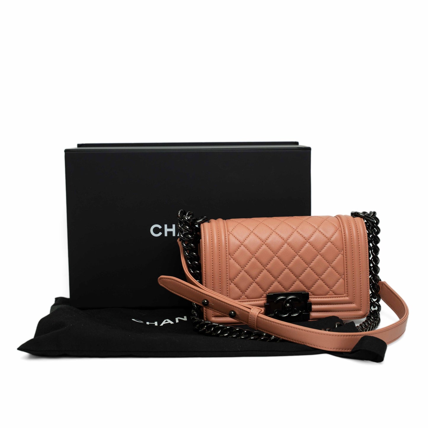 Chanel Small Boy Light Pink Calfskin Bag