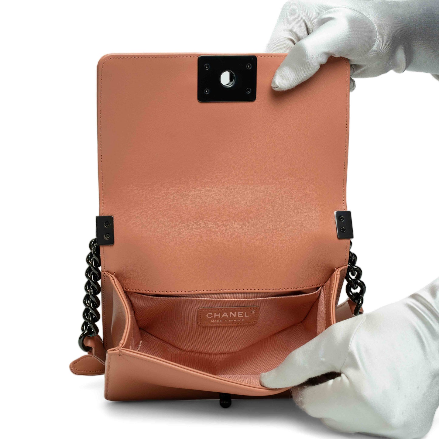 Chanel Small Boy Light Pink Calfskin Bag