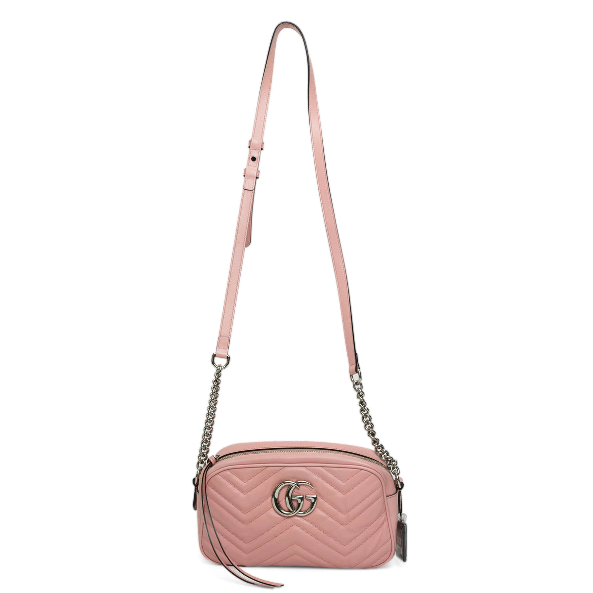 Gucci GG Marmont Mini Pink Matelasse Crossbody Bag