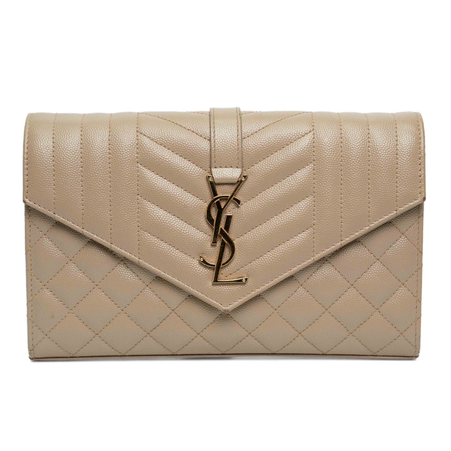 Saint Laurent Envelope Pale Beige Chain Wallet