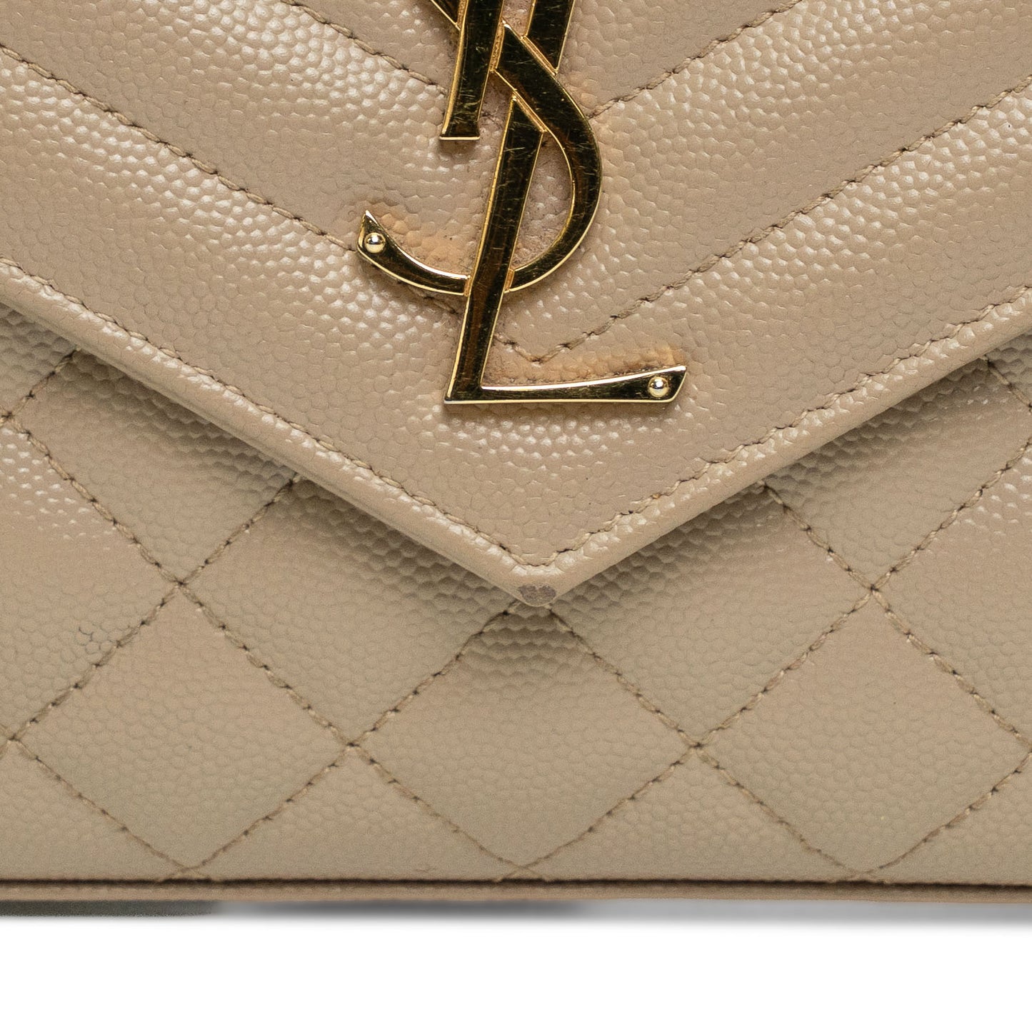 Saint Laurent Envelope Pale Beige Chain Wallet