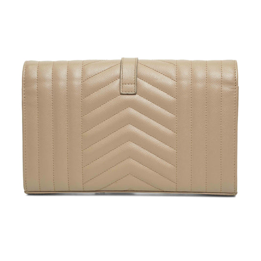 Saint Laurent Envelope Pale Beige Chain Wallet