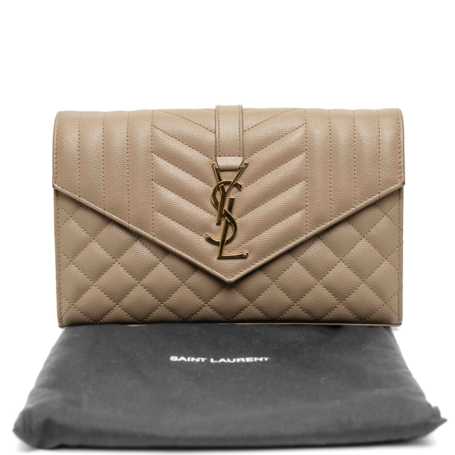 Saint Laurent Envelope Pale Beige Chain Wallet