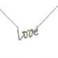 18ct White Gold 0.20ct Diamond “LOVE” Pendant & Chain image 0