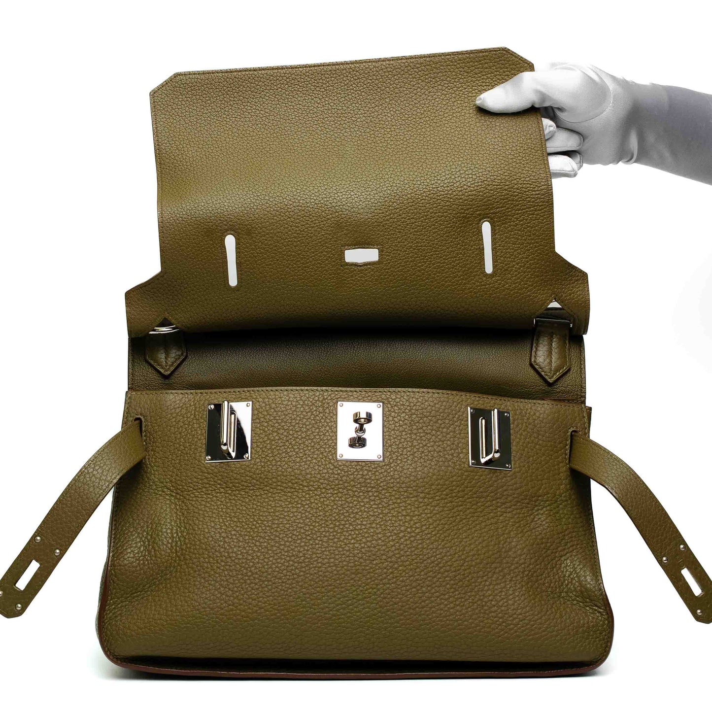 Hermes Canopee Fjord Leather Messenger Bag