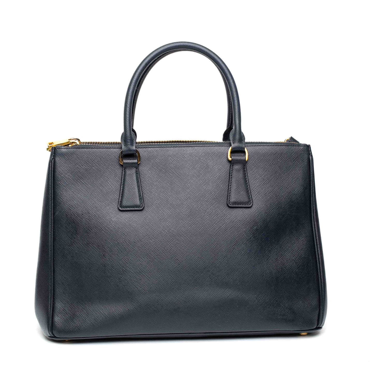 Prada Navy Saffiano Double Zip Tote