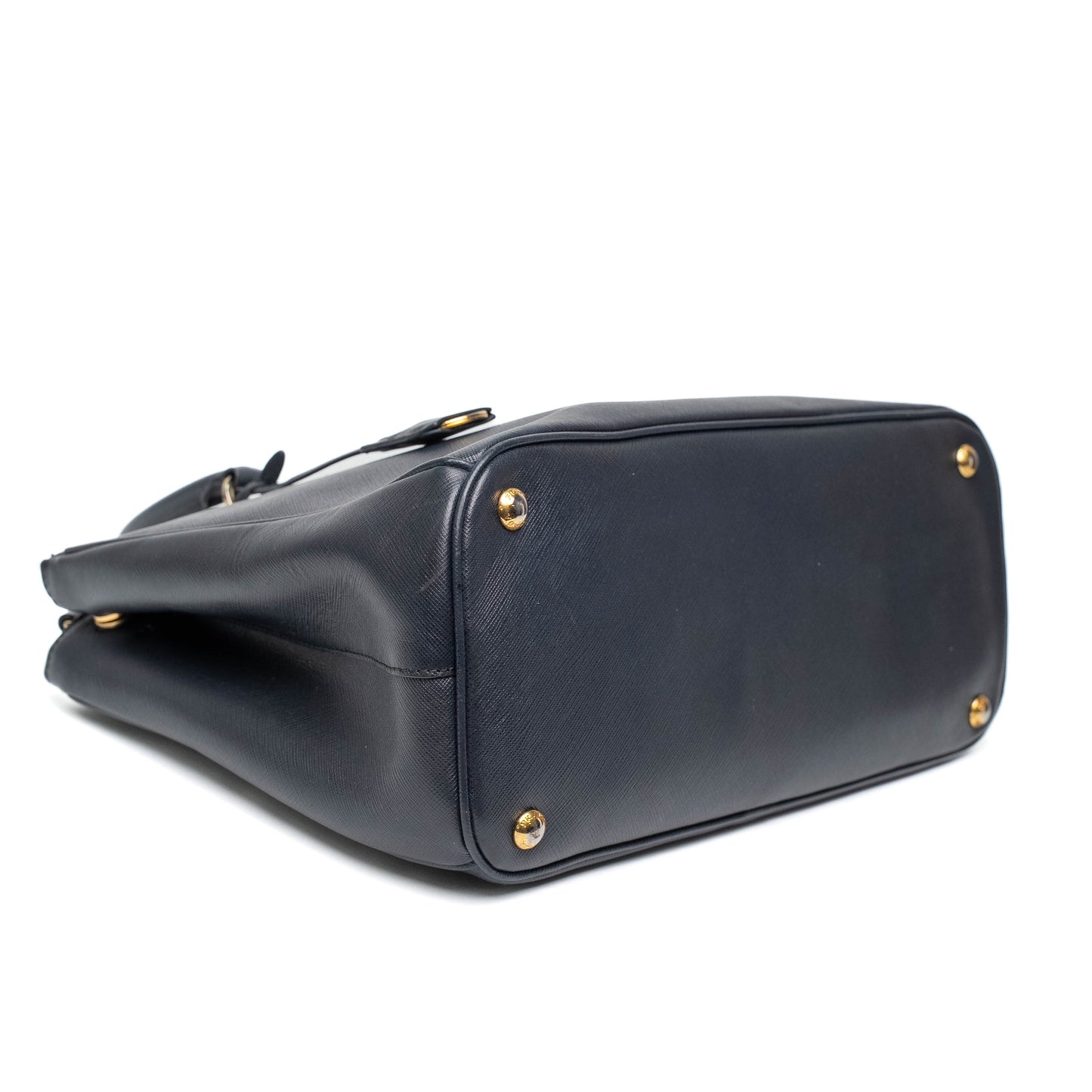 Prada Navy Saffiano Double Zip Tote