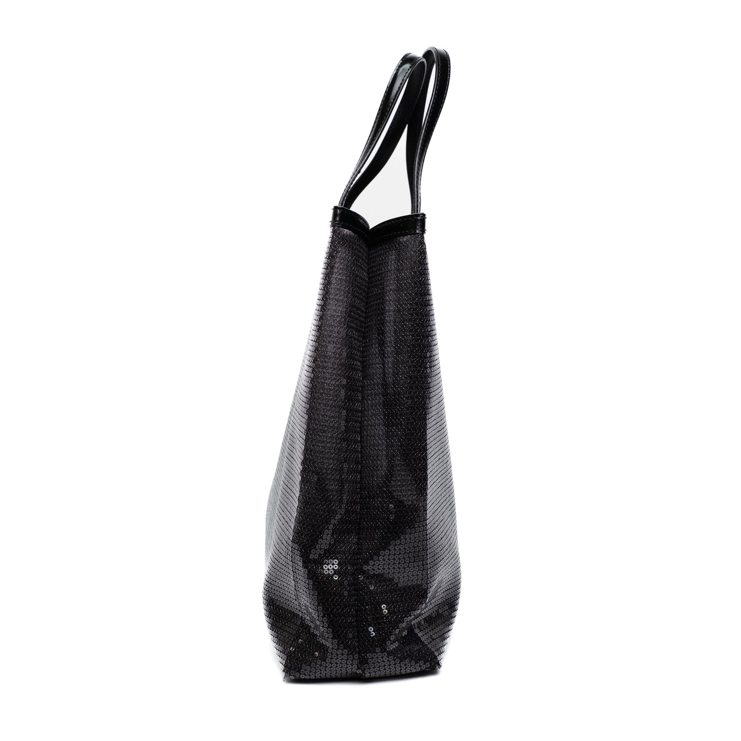 Prada Sequined Mesh Black Logo Tote
