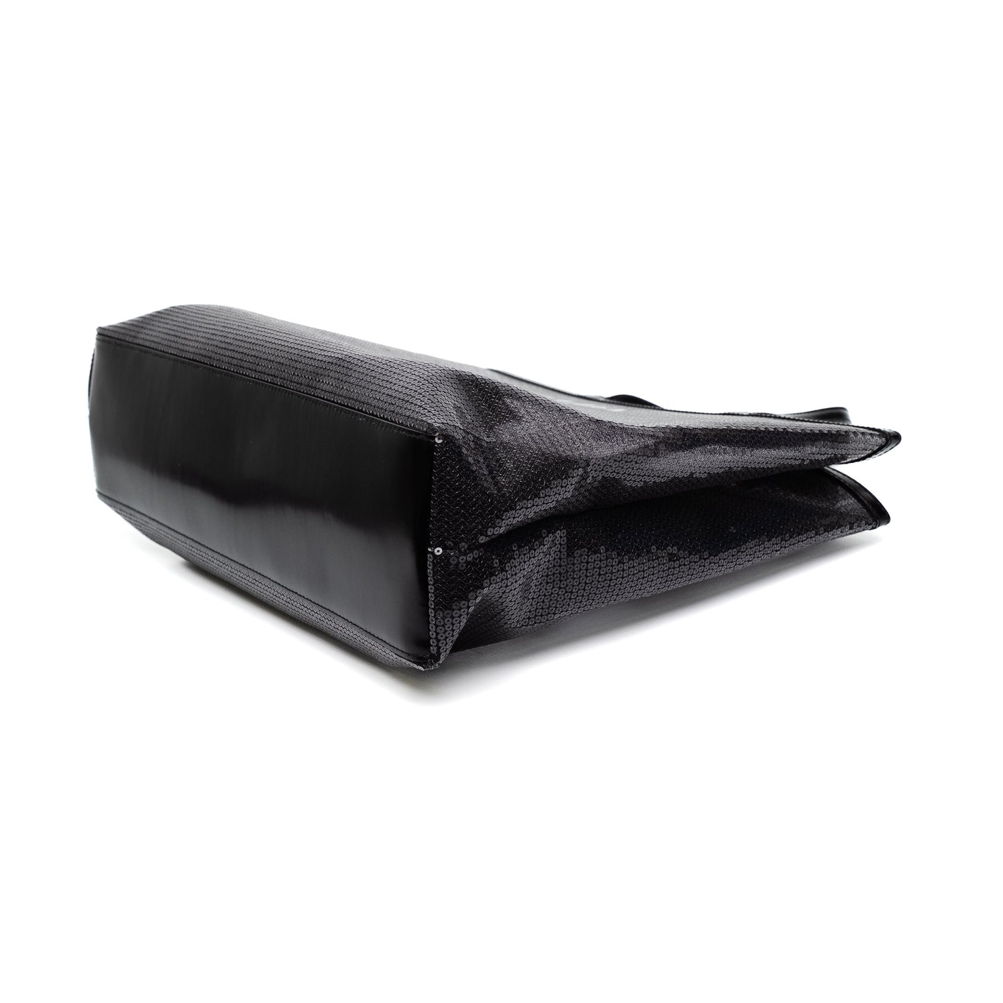 Prada Sequined Mesh Black Logo Tote