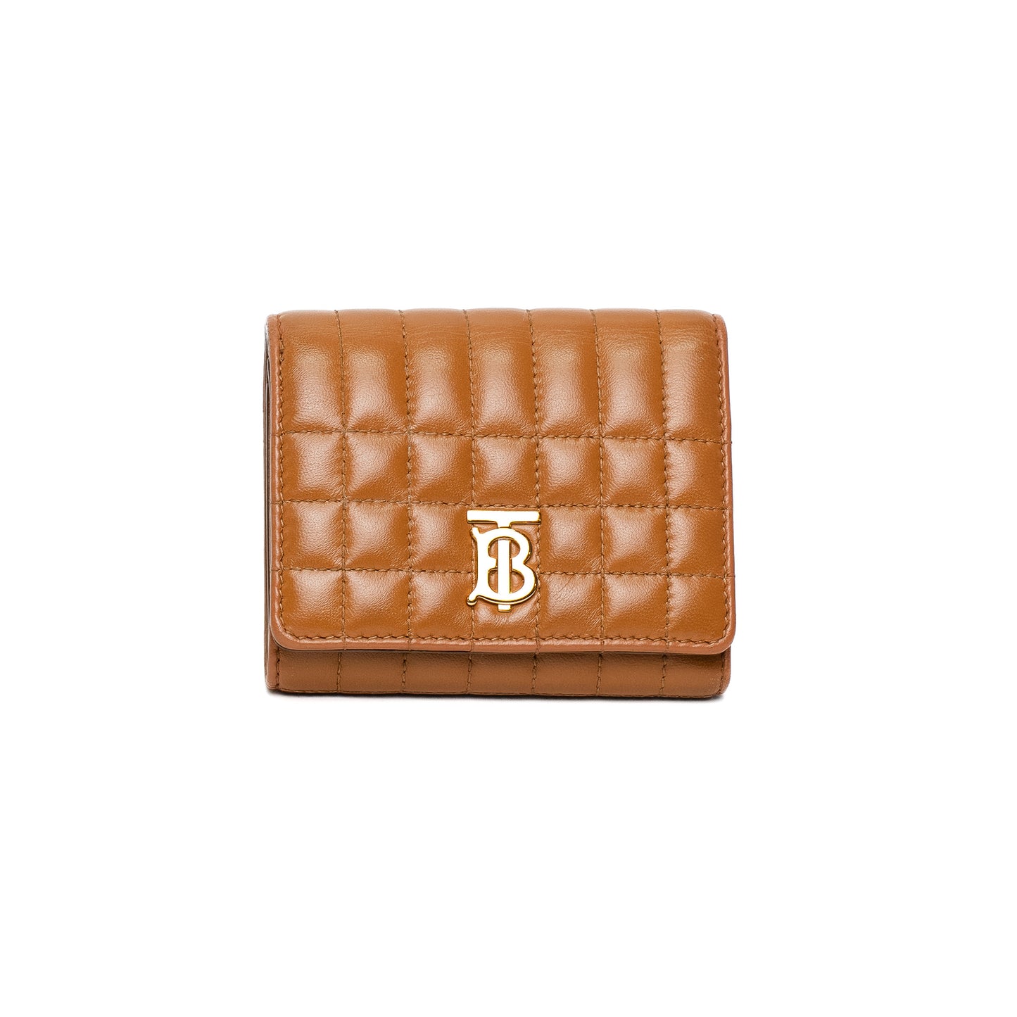 Burberry Maple Brown Quilted Trifold Wallet