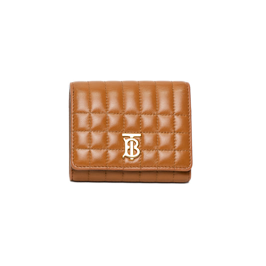 Burberry Maple Brown Quilted Trifold Wallet