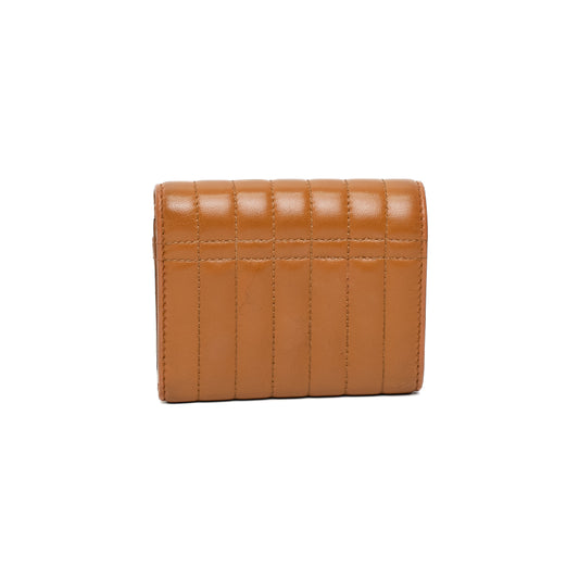 Burberry Maple Brown Quilted Trifold Wallet