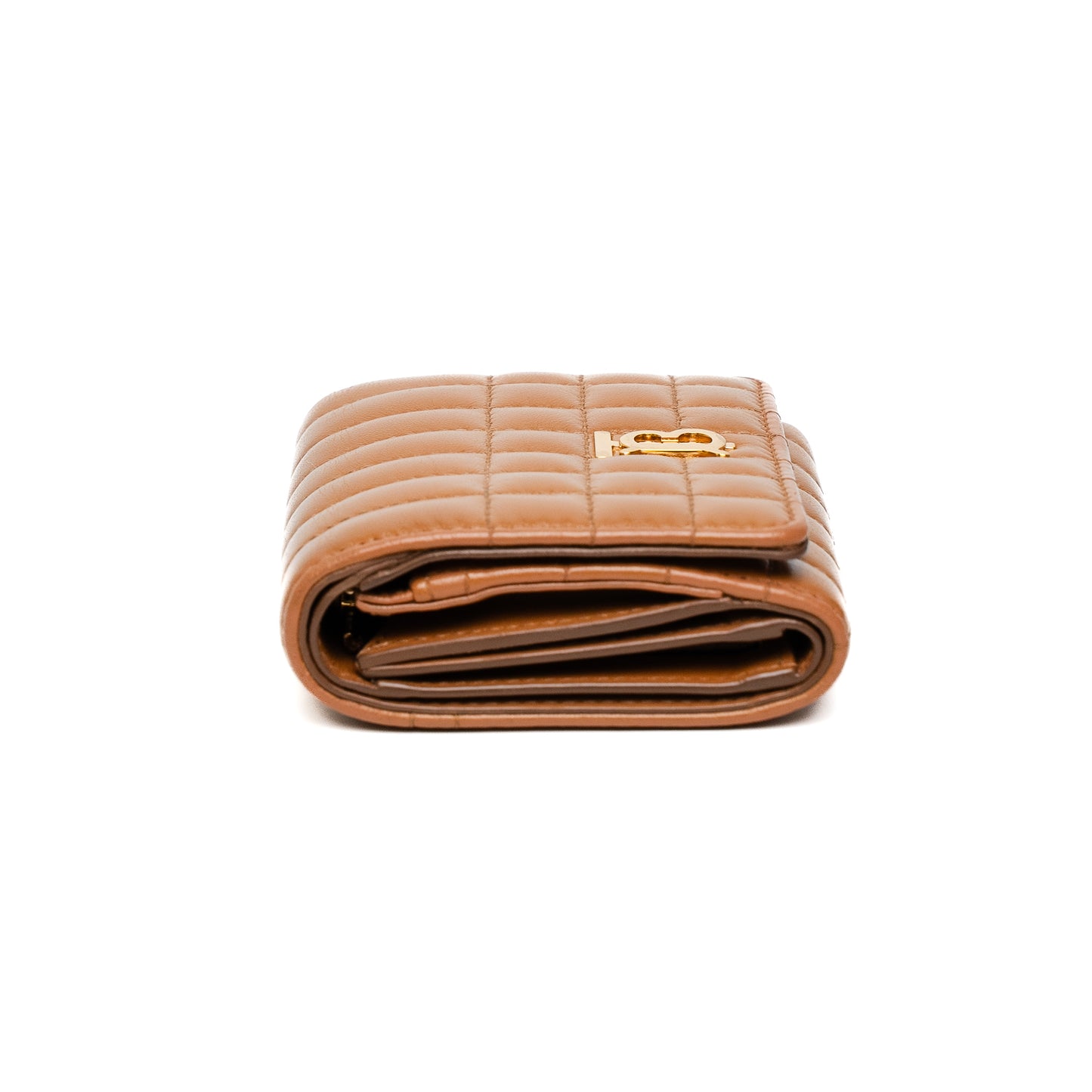 Burberry Maple Brown Quilted Trifold Wallet