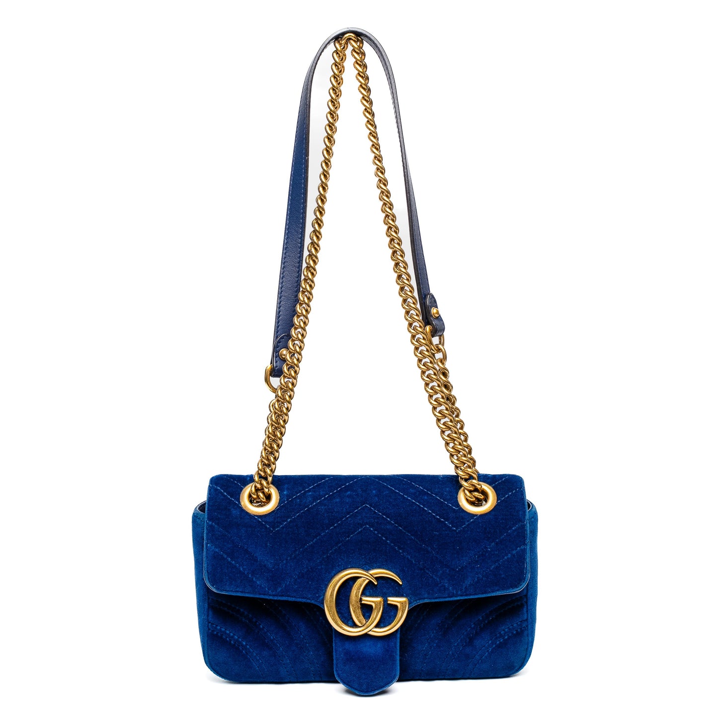 Gucci GG Marmont Blue Velvet Bag