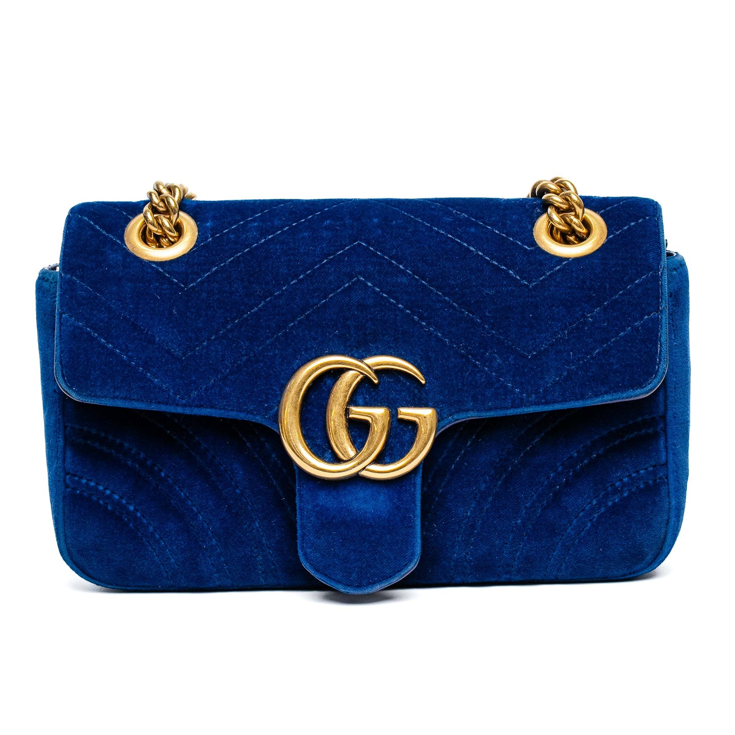 Gucci GG Marmont Blue Velvet Bag