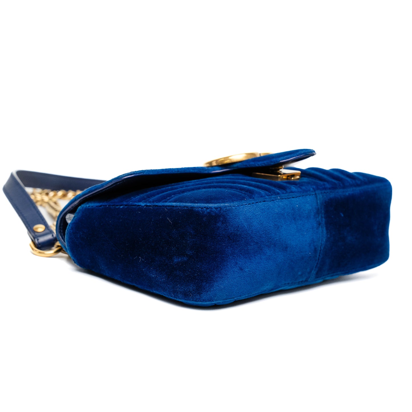 Gucci GG Marmont Blue Velvet Bag