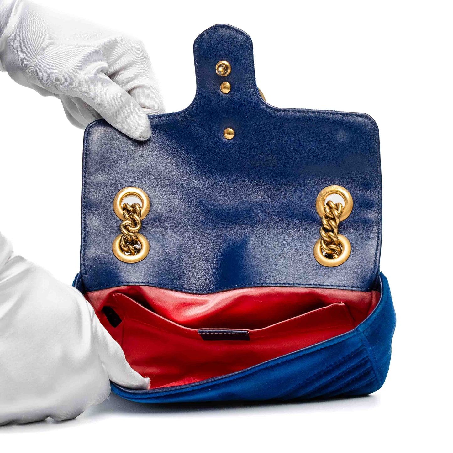 Gucci GG Marmont Blue Velvet Bag