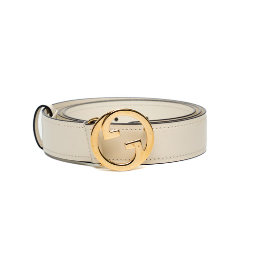 Gucci GG Blondie White Leather Belt