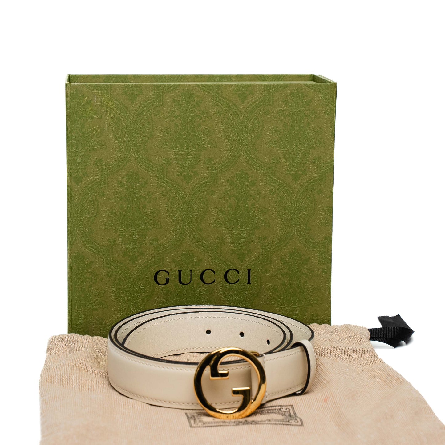 Gucci GG Blondie White Leather Belt