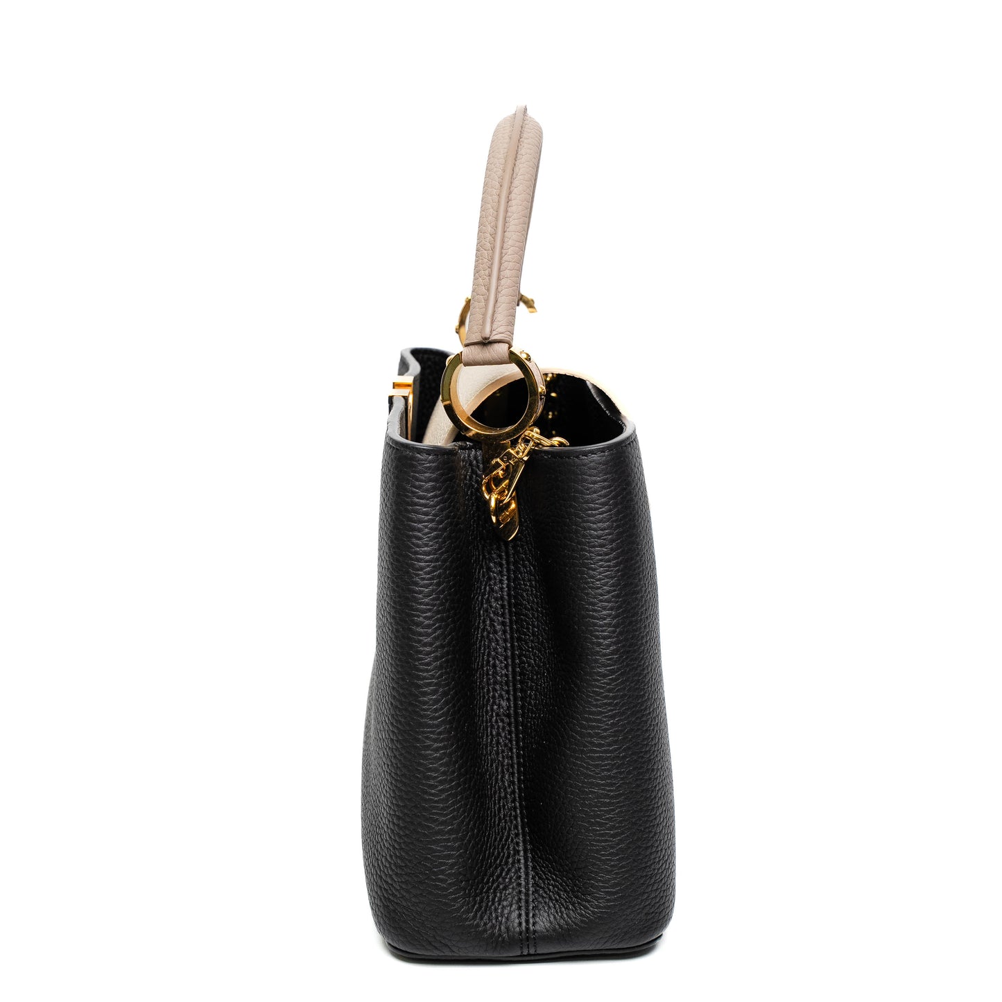 Louis Vuitton Capucines MM Black Leather Bag