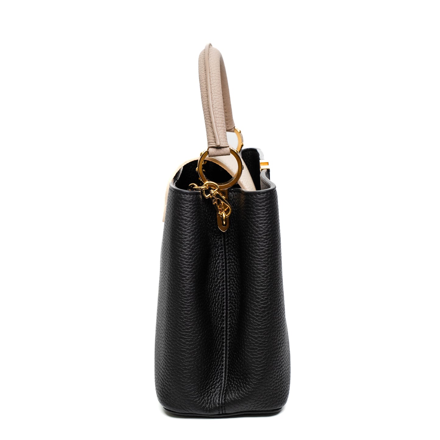 Louis Vuitton Capucines MM Black Leather Bag