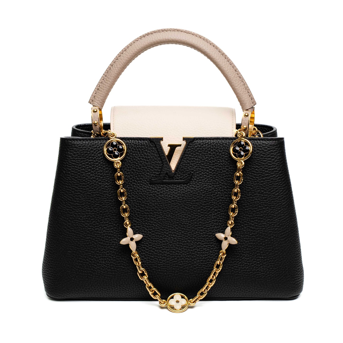 Louis Vuitton Capucines MM Black Leather Bag