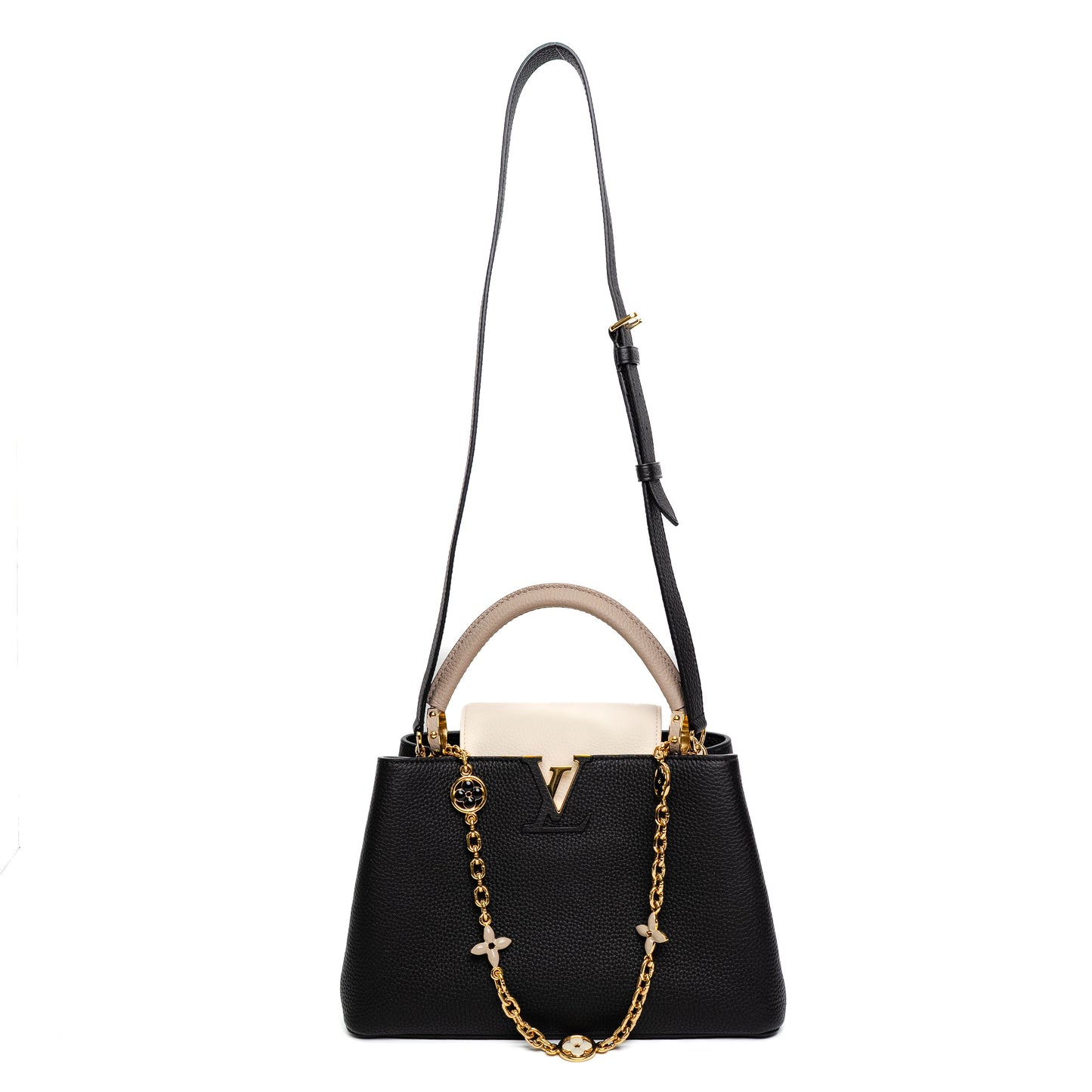 Louis Vuitton Capucines MM Black Leather Bag