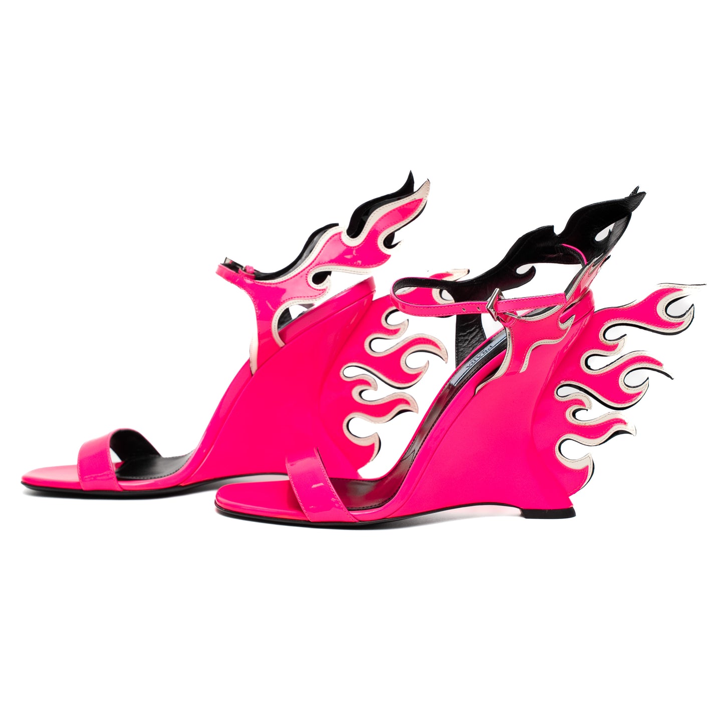 Prada Flame Patent Leather Heels