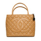 Chanel Medallion Beige Caviar Tote Bag