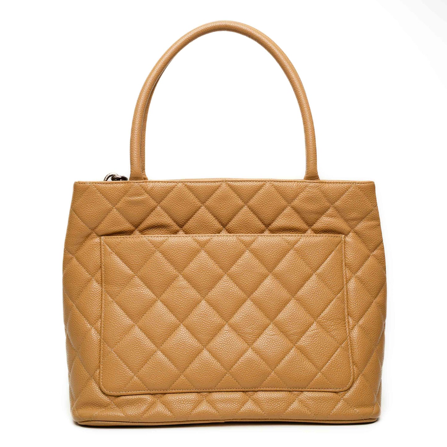 Chanel Medallion Beige Caviar Tote Bag