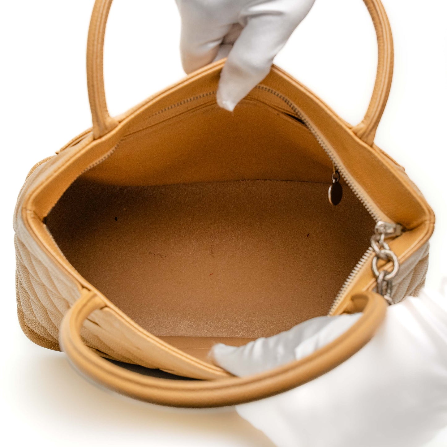 Chanel Medallion Beige Caviar Tote Bag