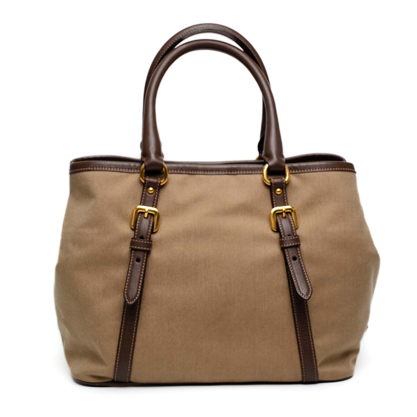 Prada Jacquard Logo Corda Bruciato Tote Bag