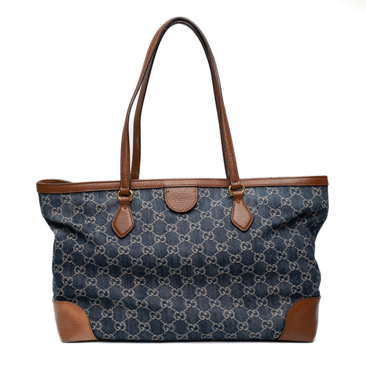 Gucci GG Denim Ophidia Medium Tote