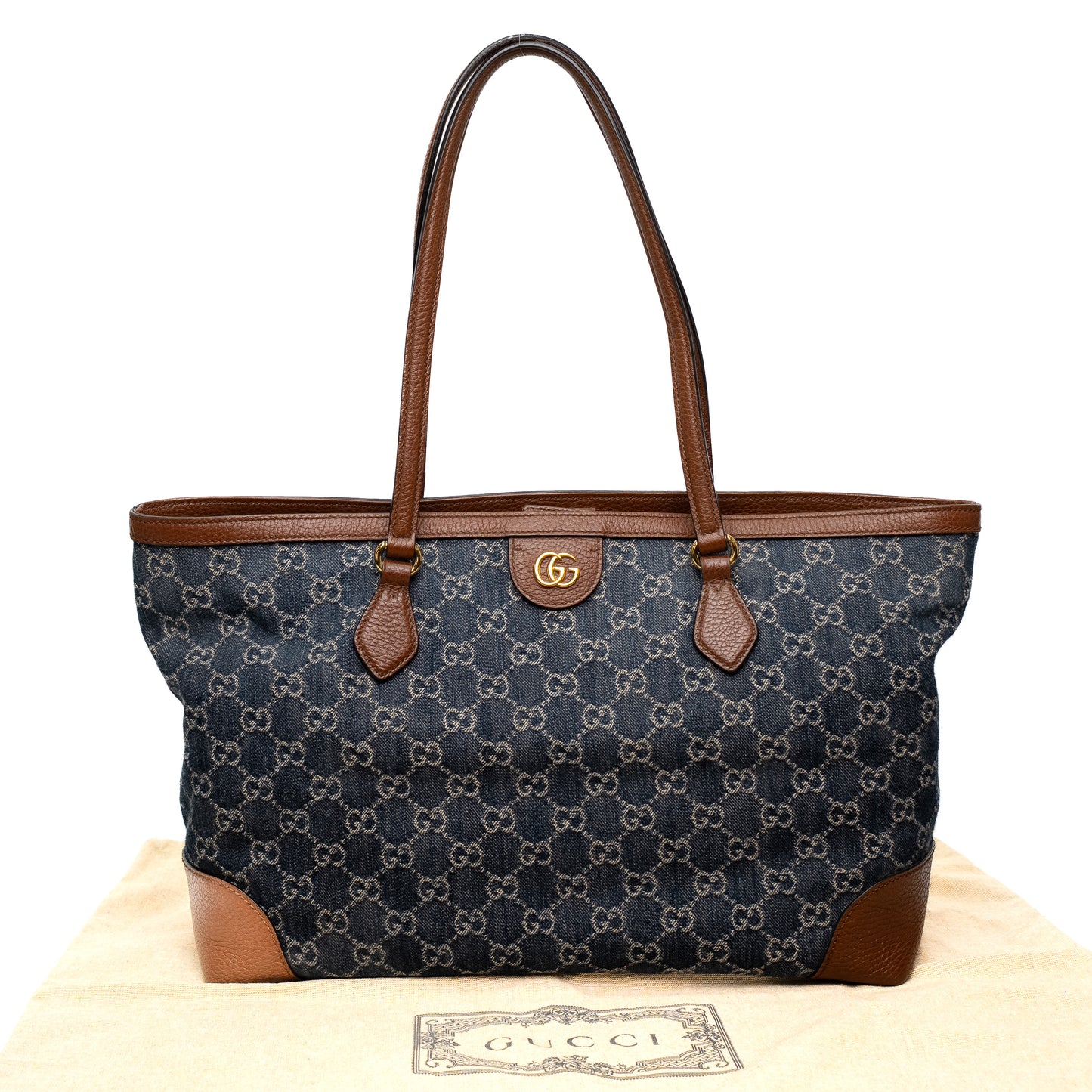 Gucci GG Denim Ophidia Medium Tote