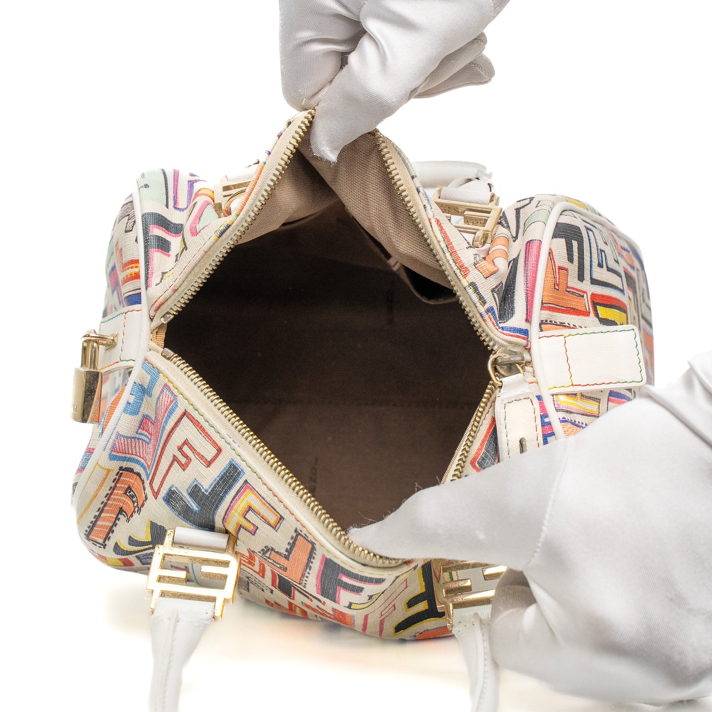 Fendi Multicolour Zucca Boston Bag
