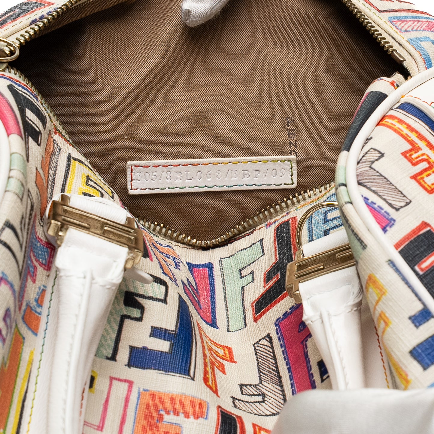Fendi Multicolour Zucca Boston Bag