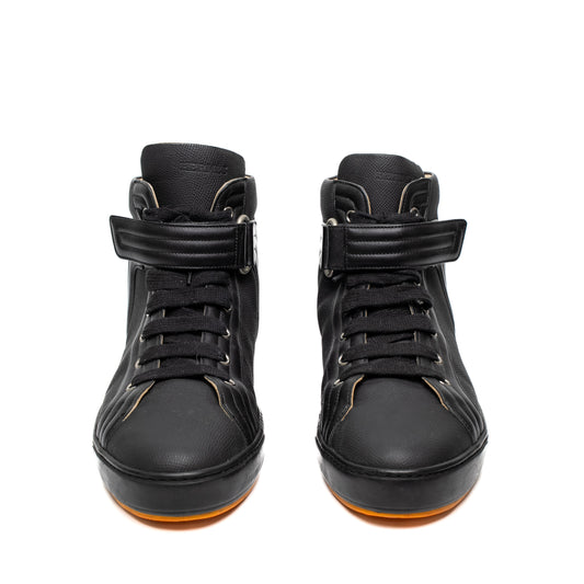Hermes Lions Black Leather Sneakers