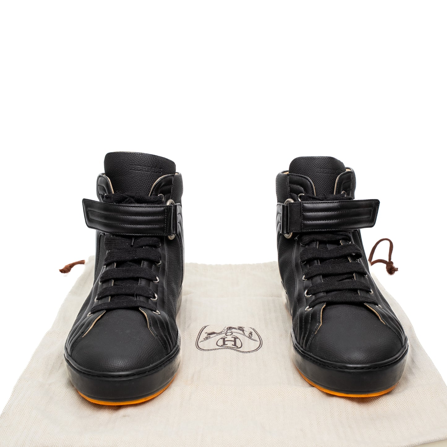 Hermes Lions Black Leather Sneakers