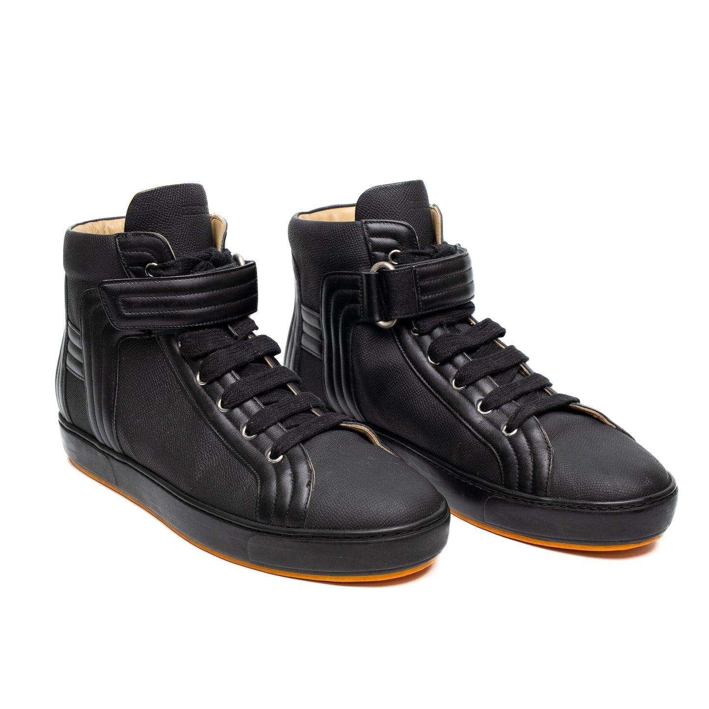 Hermes Lions Black Leather Sneakers