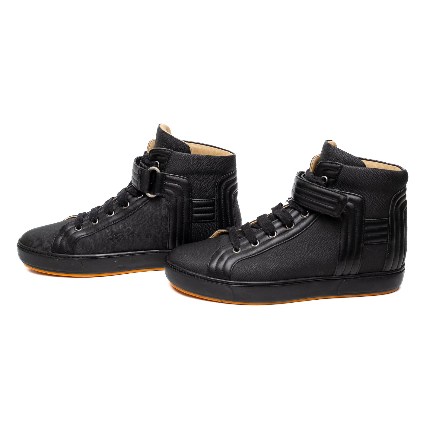 Hermes Lions Black Leather Sneakers