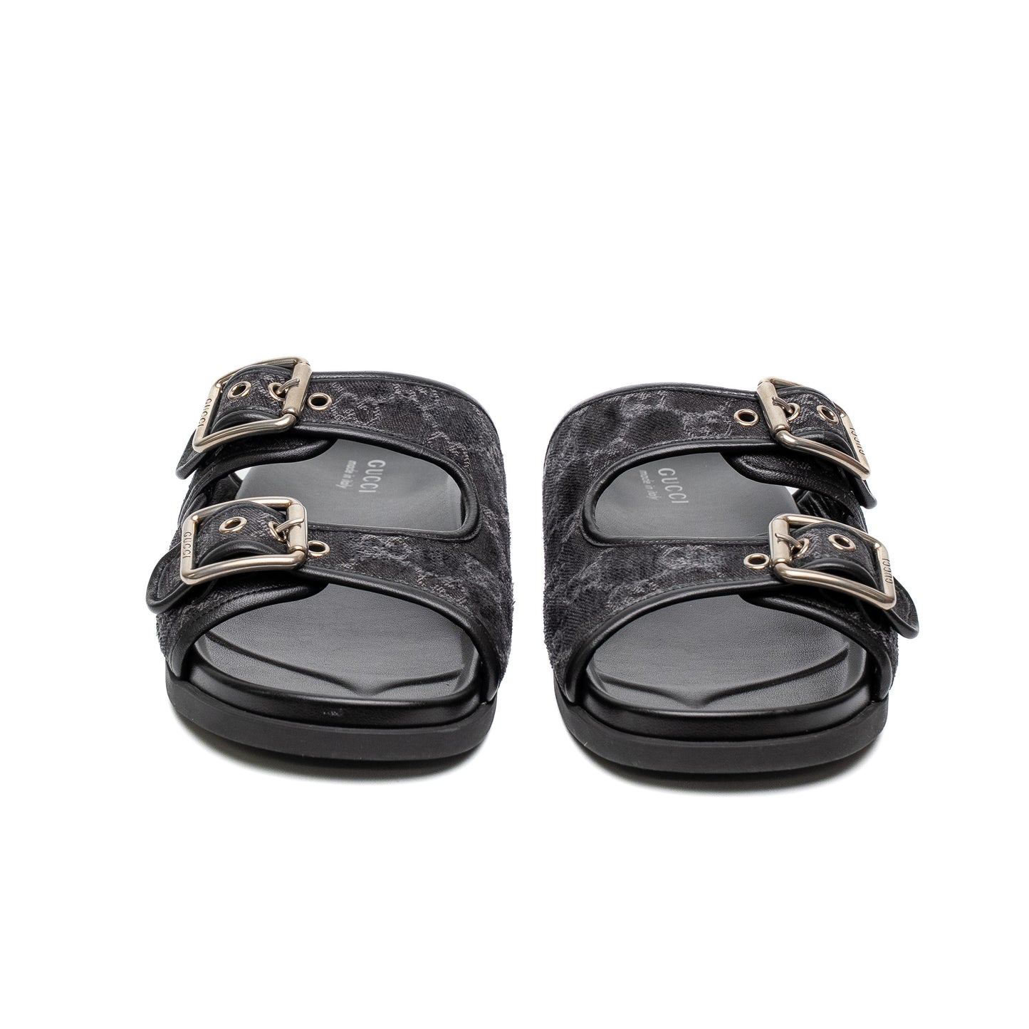 Gucci GG Denim Maxi Buckle Slides