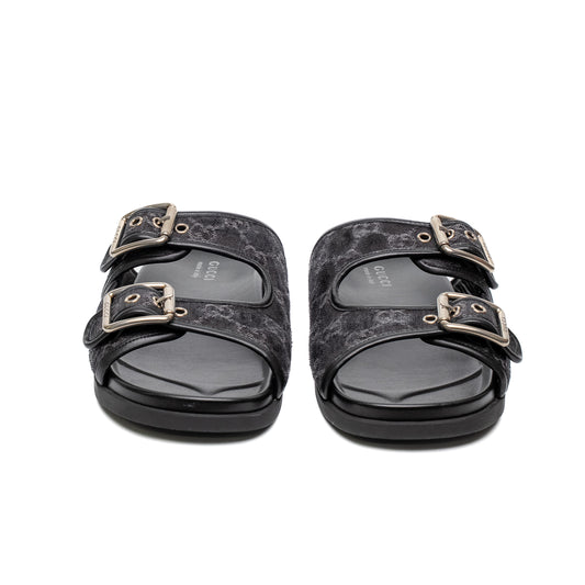 Gucci GG Denim Maxi Buckle Slides
