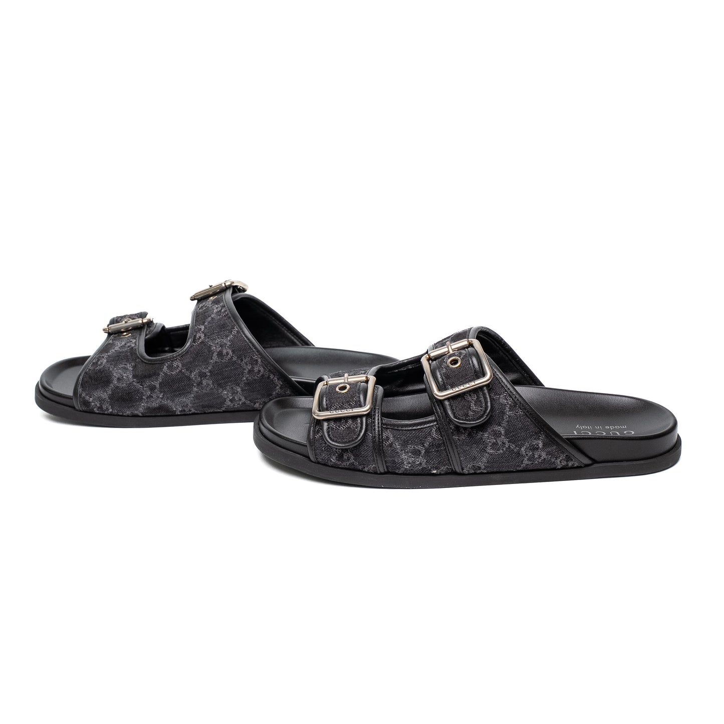 Gucci GG Denim Maxi Buckle Slides