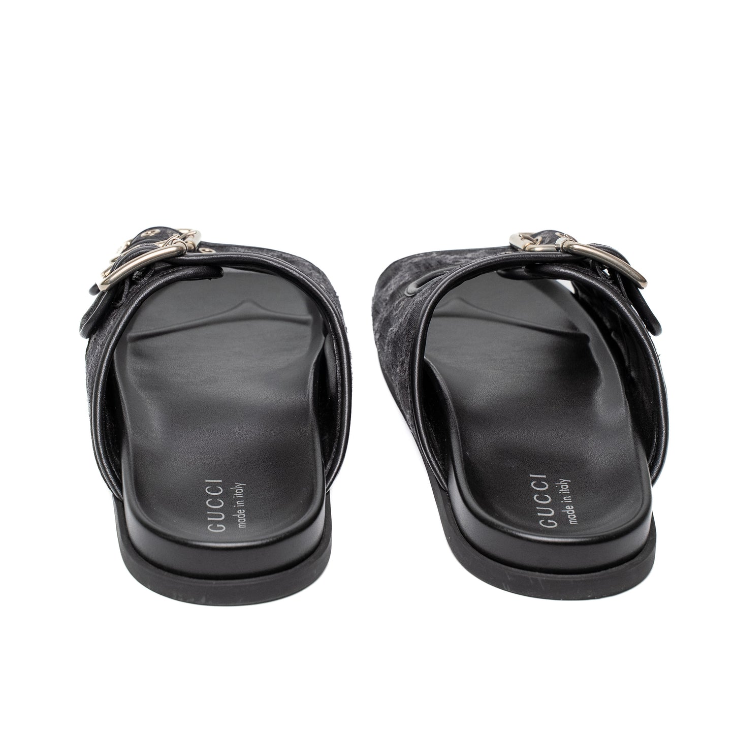 Gucci GG Denim Maxi Buckle Slides