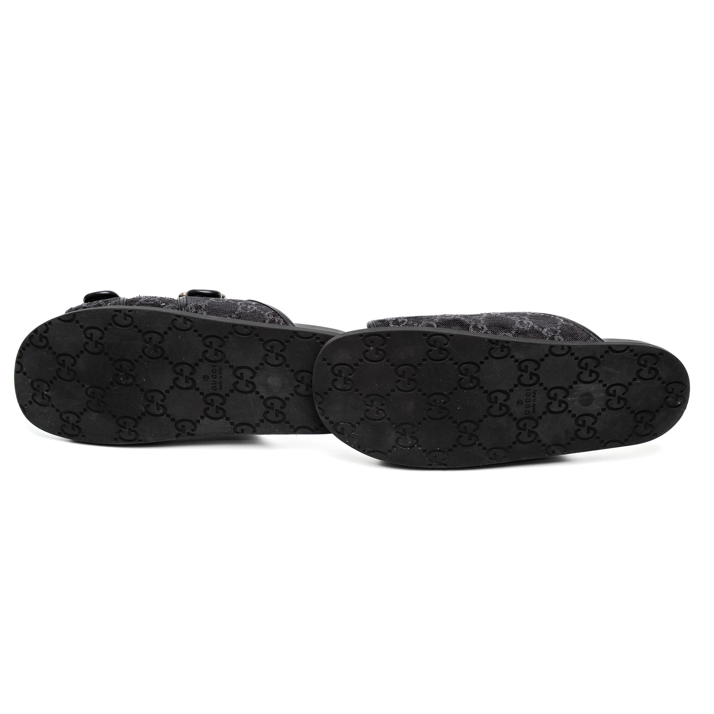 Gucci GG Denim Maxi Buckle Slides