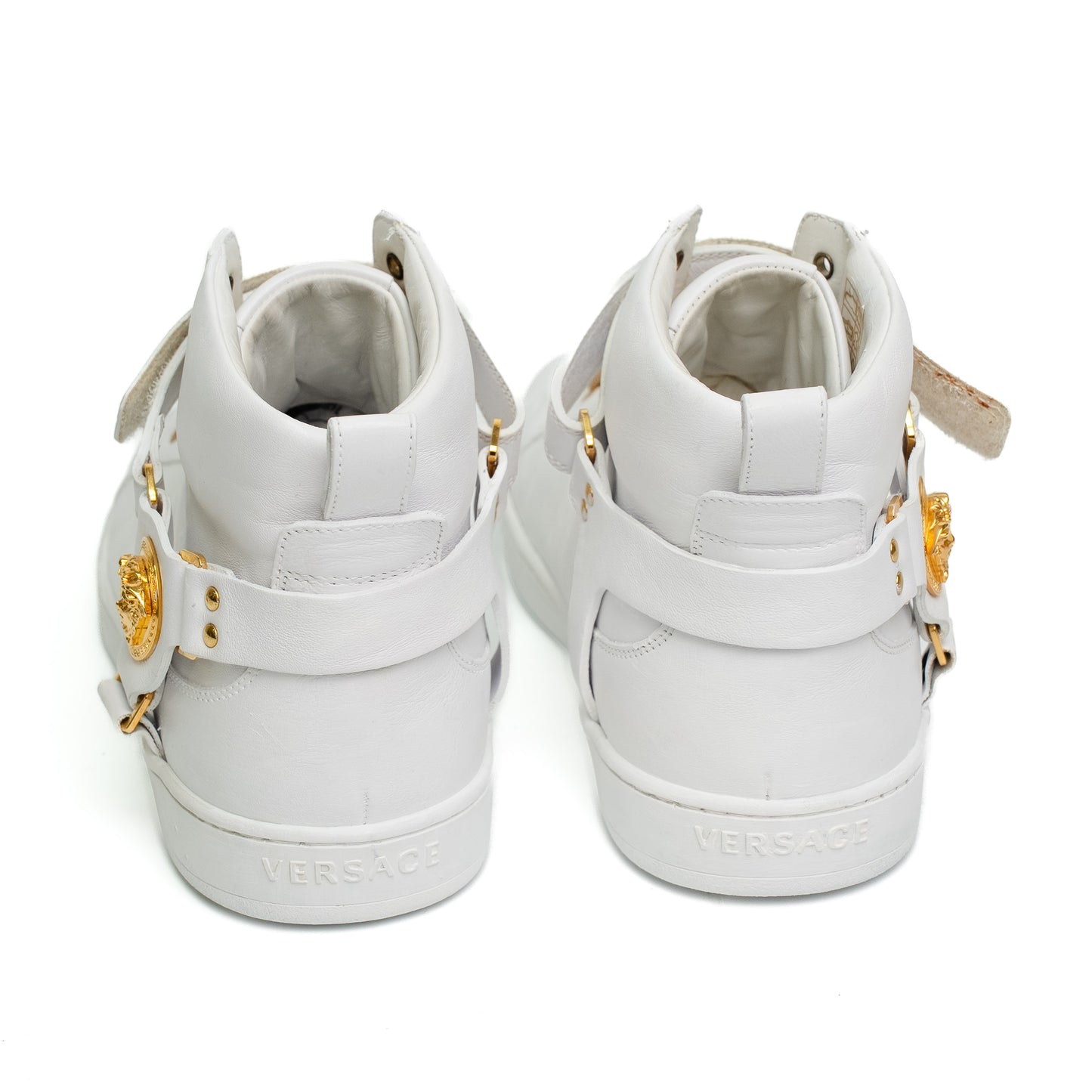 Versace White Leather Gold Medusa Sneakers