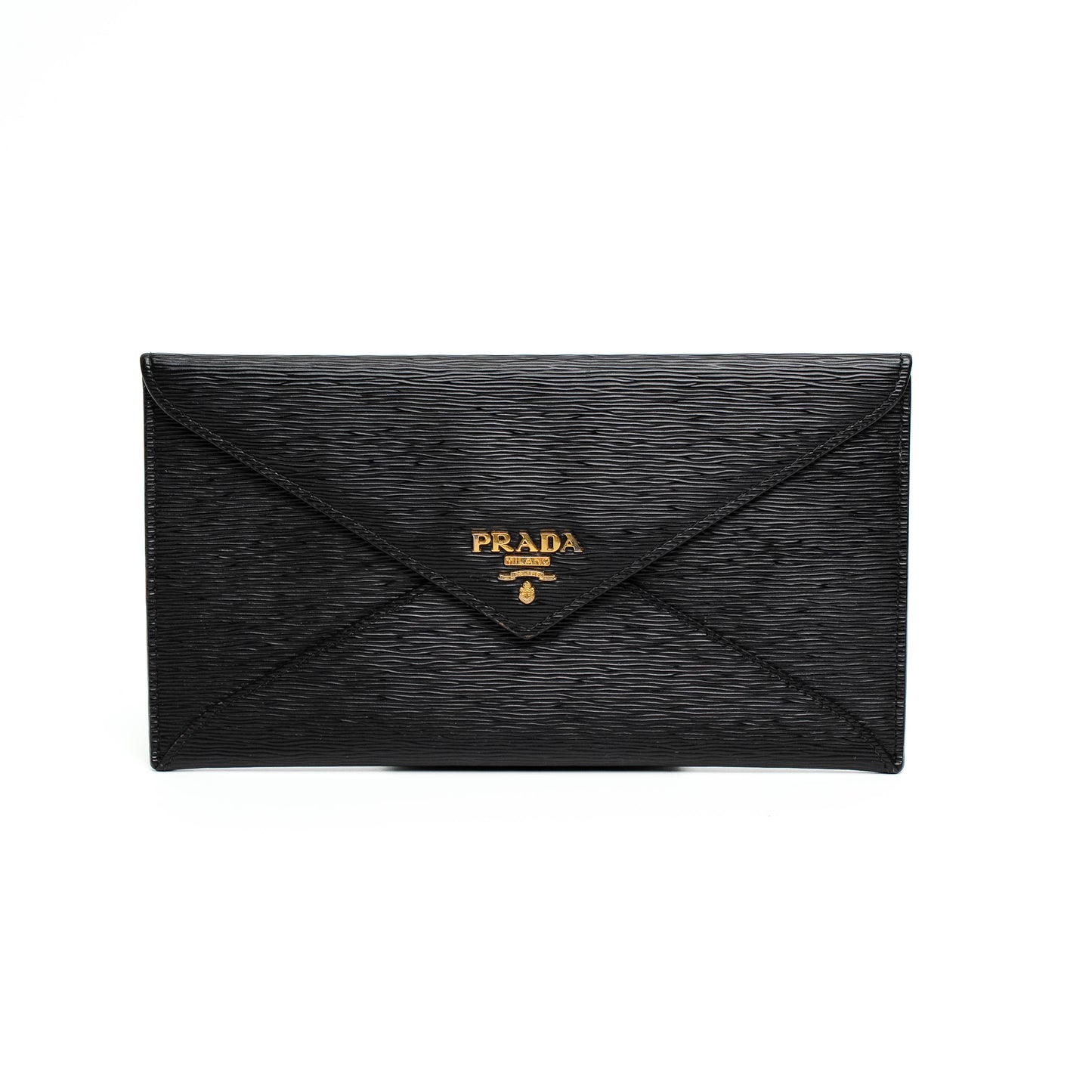 Prada Black Vitello Move Envelope Wallet