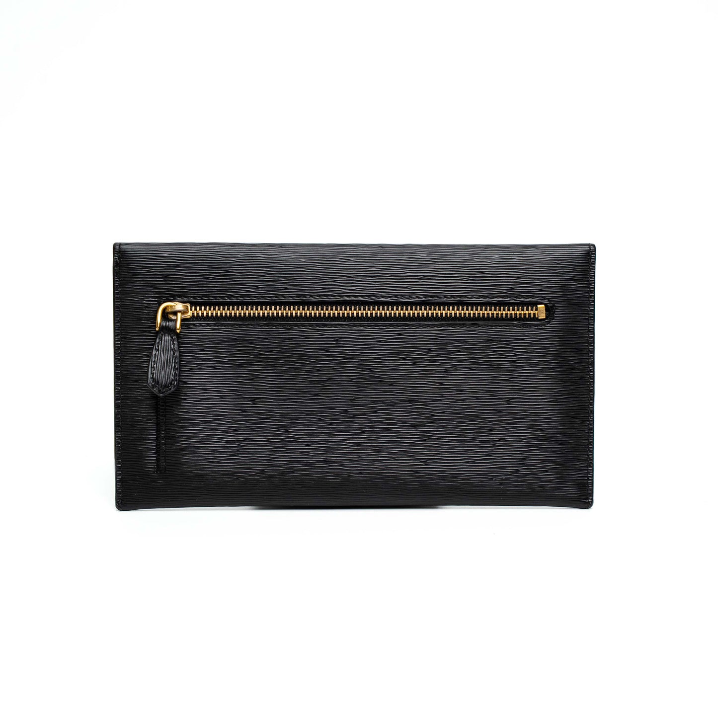 Prada Black Vitello Move Envelope Wallet